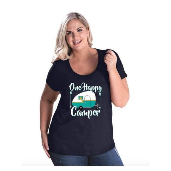 Normal is Boring - Women's Plus Size Curvy T-Shirt, up to Size 28 - One Happy Camper