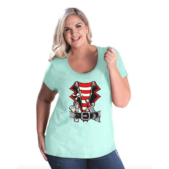 Normal is Boring - Women's Plus Size Curvy T-Shirt, up to Size 28 - Pirate Costume