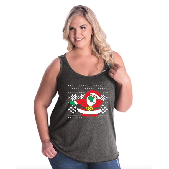 NIB - Women's Plus Size Tank Top - Christmas Dancing Santa
