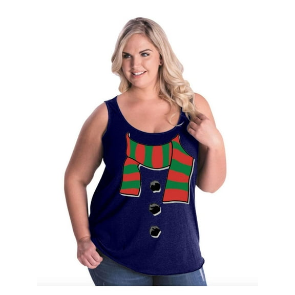 Normal is Boring - Women's Plus Size Tank Top, up to Size 28 - Christmas Snowman Scarf