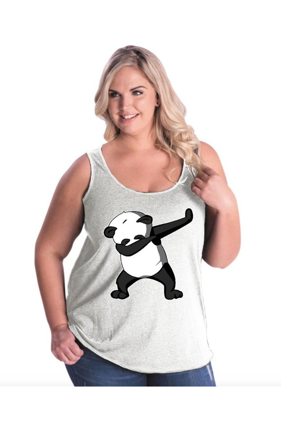- Women's Plus Size Tank Top, up to Size 28 - Dancing Panda