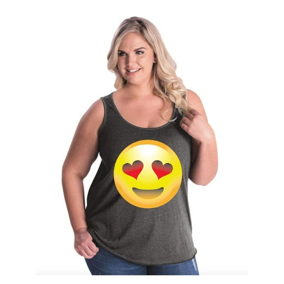 Normal is Boring - Women's Plus Size Tank Top, up to Size 28 - Emoji Heart-Shaped Eyes