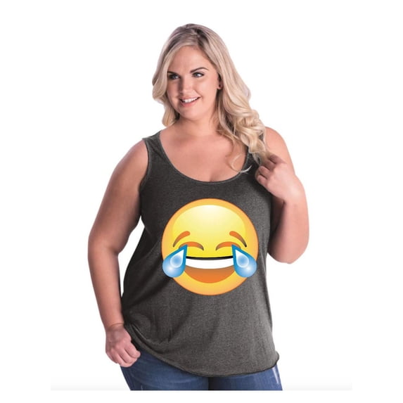 Normal is Boring - Women's Plus Size Tank Top, up to Size 28 - Emoji Laughing Tears