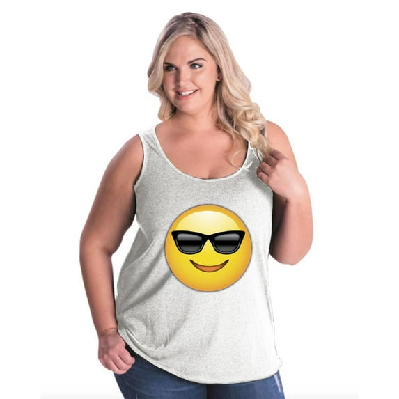 Normal is Boring - Women's Plus Size Tank Top, up to Size 28 - Emoji with Sunglasses