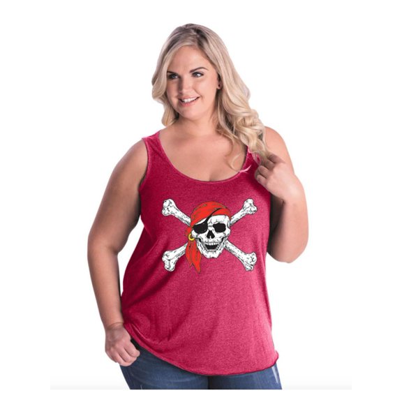 Normal is Boring - Women's Plus Size Tank Top, up to Size 28 - Jolly Roger Skull & Crossbones