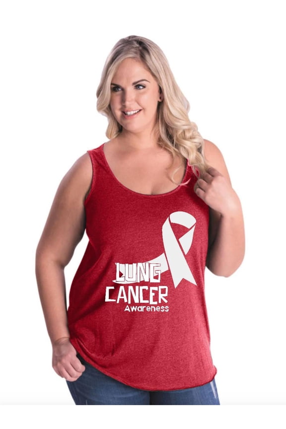 - Women's Plus Size Tank Top, up to Size 28 - Lung Cancer