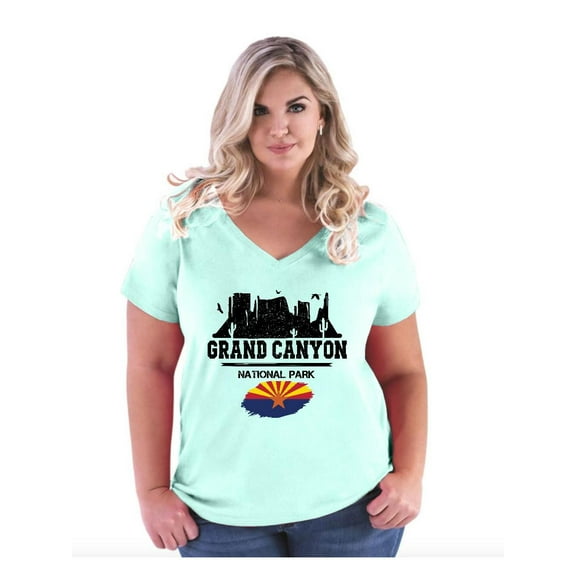 IWPF - Women's Plus Size V-neck T-Shirt - Arizona Grand Canyon National Park