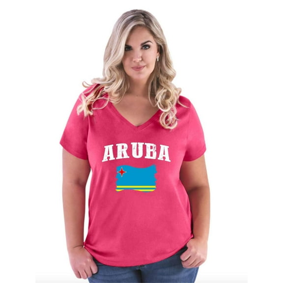 NIB - Women's Plus Size V-neck T-Shirt - Aruba