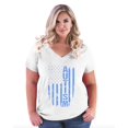 thumbnail image 1 of NIB - Women's Plus Size V-neck T-Shirt - Autism Flag, 1 of 3