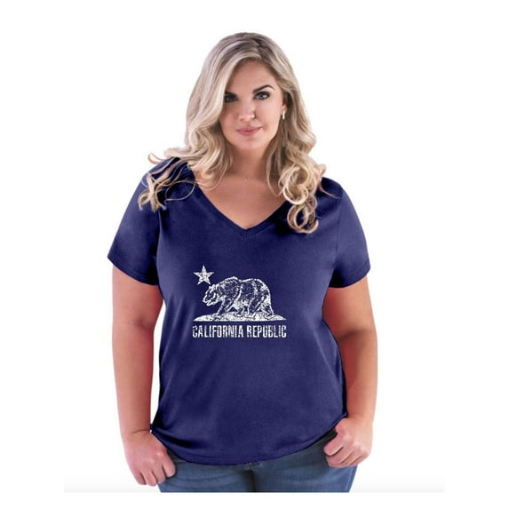 Normal is Boring - Women's Plus Size V-neck T-Shirt, up to Size 28 - California Bear