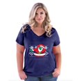 thumbnail image 1 of Normal is Boring - Women's Plus Size V-neck T-Shirt, up to Size 28 - Christmas Dancing Santa, 1 of 4
