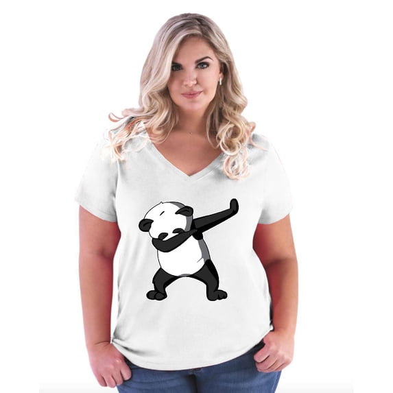 Normal is Boring - Women's Plus Size V-neck T-Shirt, up to Size 28 - Dancing Panda