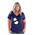 thumbnail image 1 of Normal is Boring - Women's Plus Size V-neck T-Shirt, up to Size 28 - Dancing Panda, 1 of 4
