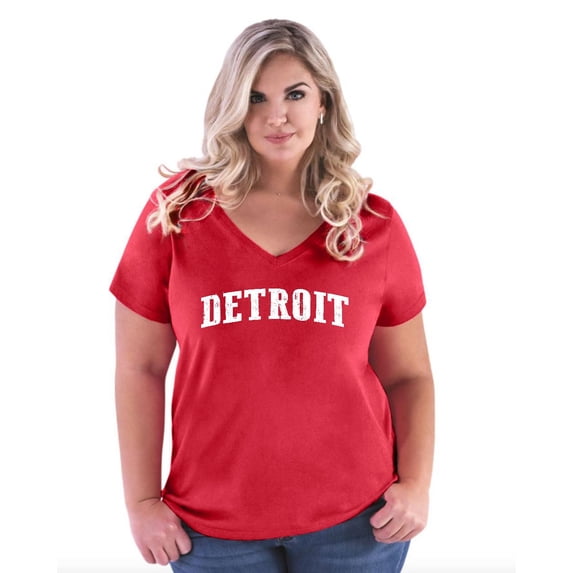 Normal is Boring - Women's Plus Size V-neck T-Shirt, up to Size 28 - Detroit