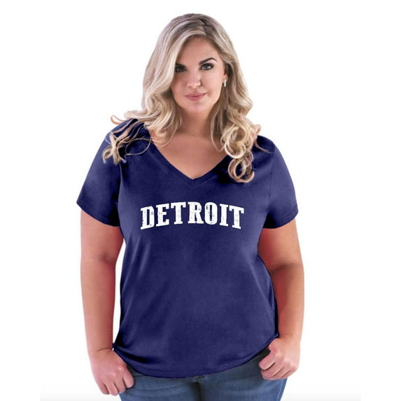 Normal is Boring - Women's Plus Size V-neck T-Shirt, up to Size 28 - Detroit