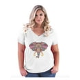 thumbnail image 1 of NIB - Women's Plus Size V-neck T-Shirt - Elephant Mosaic, 1 of 3