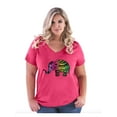 thumbnail image 1 of Normal is Boring - Women's Plus Size V-neck T-Shirt, up to Size 28 - Elephant, 1 of 5