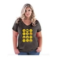 thumbnail image 1 of NIB - Women's Plus Size V-neck T-Shirt - Emoji Group, 1 of 3