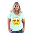 thumbnail image 1 of Normal is Boring - Women's Plus Size V-neck T-Shirt, up to Size 28 - Emoji Heart-Shaped Eyes, 1 of 4