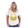 thumbnail image 1 of Normal is Boring - Women's Plus Size V-neck T-Shirt, up to Size 28 - Emoji Laughing Tears, 1 of 5