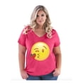 thumbnail image 1 of Normal is Boring - Women's Plus Size V-neck T-Shirt, up to Size 28 - Emoji Winky Face, 1 of 5