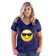 thumbnail image 1 of Normal is Boring - Women's Plus Size V-neck T-Shirt, up to Size 28 - Emoji with Sunglasses, 1 of 4
