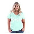 thumbnail image 1 of Normal is Boring - Women's Plus Size V-neck T-Shirt, up to Size 28 - Gigi, 1 of 4