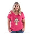 thumbnail image 1 of Normal is Boring - Women's Plus Size V-neck T-Shirt, up to Size 28 - Giraffe, 1 of 5