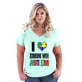 thumbnail image 1 of Normal is Boring - Women's Plus Size V-neck T-Shirt, up to Size 28 - I Love Someone With Autism, 1 of 4