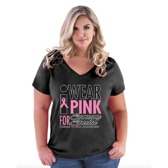 Normal is Boring - Women's Plus Size V-neck T-Shirt, up to Size 28 - I Wear Pink for Someone Special