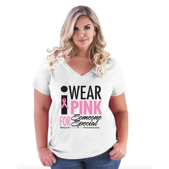 IWPF - Women's Plus Size V-neck T-Shirt - I Wear Pink for Someone Special