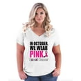 thumbnail image 1 of NIB - Women's Plus Size V-neck T-Shirt - In October We Wear Pink, 1 of 3