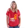 thumbnail image 1 of NIB - Women's Plus Size V-neck T-Shirt - Kidney Cancer, 1 of 5