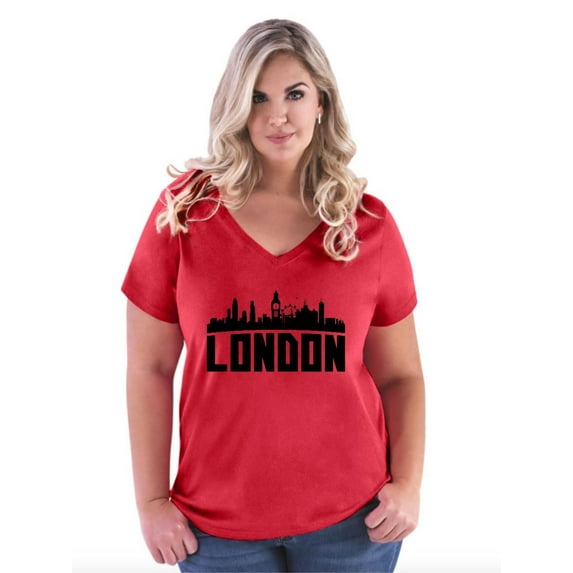 Normal is Boring - Women's Plus Size V-neck T-Shirt, up to Size 28 - London