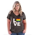 thumbnail image 1 of Normal is Boring - Women's Plus Size V-neck T-Shirt, up to Size 28 - Love Rainbow, 1 of 5