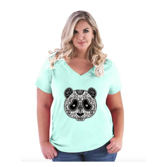 NIB - Women's Plus Size V-neck T-Shirt - Panda