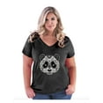 thumbnail image 1 of Normal is Boring - Women's Plus Size V-neck T-Shirt, up to Size 28 - Panda, 1 of 5