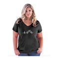 thumbnail image 1 of NIB - Women's Plus Size V-neck T-Shirt - Paw Heartbeat, 1 of 3