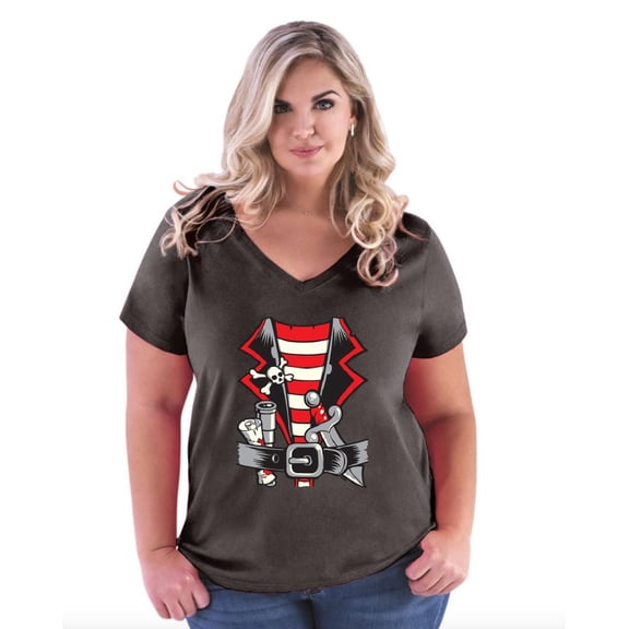 Normal is Boring - Women's Plus Size V-neck T-Shirt, up to Size 28 - Pirate Costume