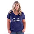 thumbnail image 1 of Normal is Boring - Women's Plus Size V-neck T-Shirt, up to Size 28 - Queen Crown, 1 of 4