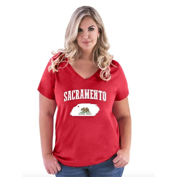 Normal is Boring - Women's Plus Size V-neck T-Shirt, up to Size 28 - Sacramento