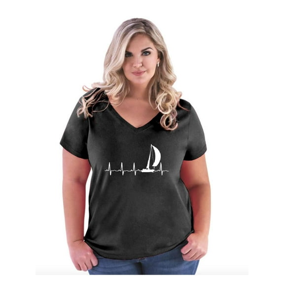 Normal is Boring - Women's Plus Size V-neck T-Shirt, up to Size 28 - Sailing Heartbeat