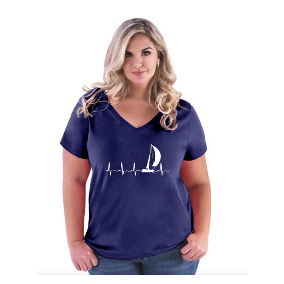 Normal is Boring - Women's Plus Size V-neck T-Shirt, up to Size 28 - Sailing Heartbeat