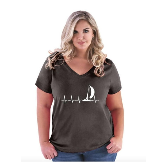 Normal is Boring - Women's Plus Size V-neck T-Shirt, up to Size 28 - Sailing Heartbeat