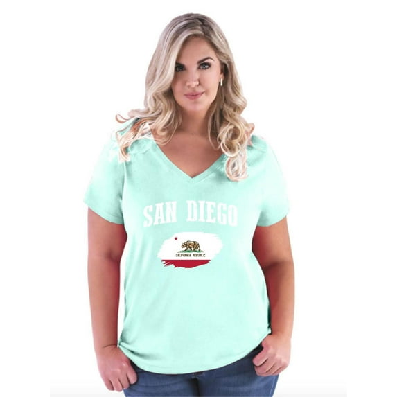 Normal is Boring - Women's Plus Size V-neck T-Shirt, up to Size 28 - San Diego
