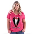 thumbnail image 1 of NIB - Women's Plus Size V-neck T-Shirt - Tuxedo Prom Costume, 1 of 3