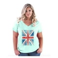 thumbnail image 1 of NIB - Women's Plus Size V-neck T-Shirt - Union Jack British Flag, 1 of 3