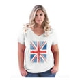 thumbnail image 1 of Normal is Boring - Women's Plus Size V-neck T-Shirt, up to Size 28 - Union Jack British Flag, 1 of 5