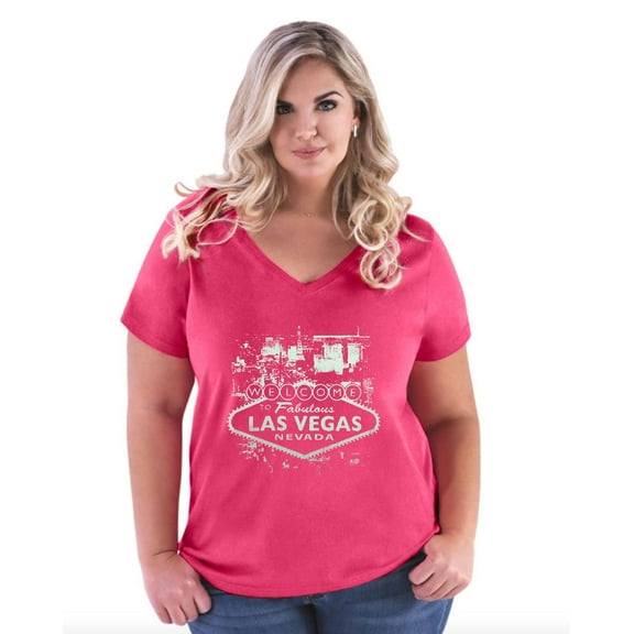 Normal is Boring - Women's Plus Size V-neck T-Shirt, up to Size 28 - Welcome to Las Vegas Nevada