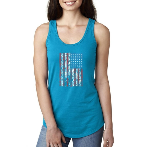 NIB - Women's Racerback Tank Top - American Flag 4th of July